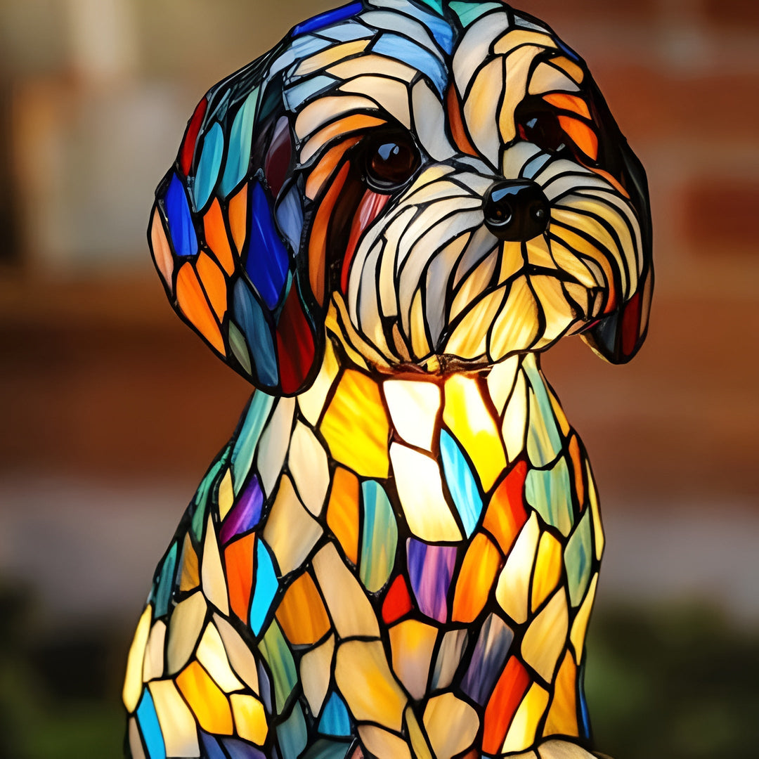 Papouille – Magisk lampe for hunder laget av fargerikt glass