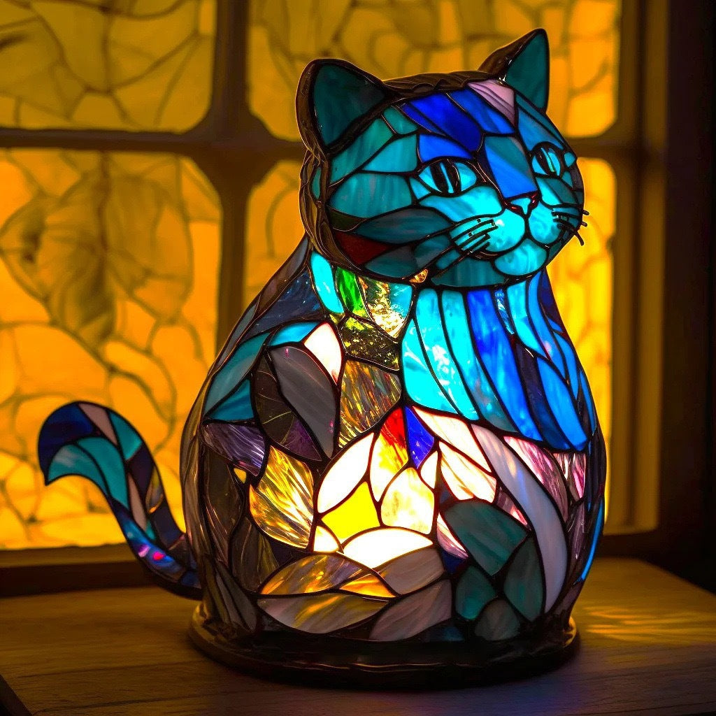 Nala – Magisk lampe for katter laget av fargerikt glass