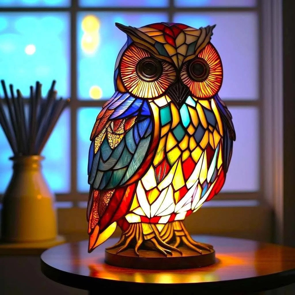 Loulou – Magisk uglelampe laget av fargerikt glass