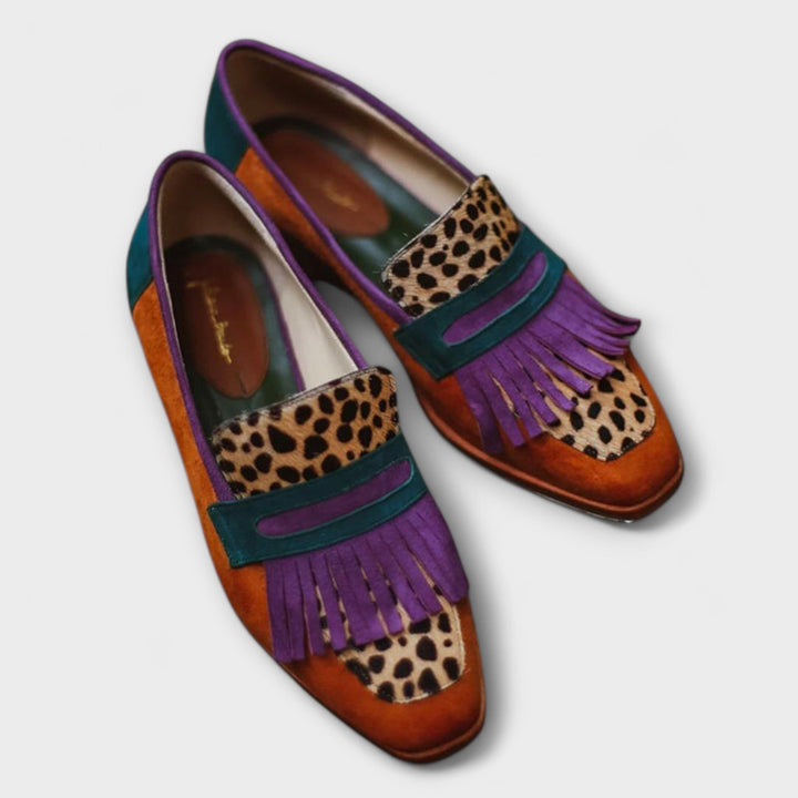 Elin™ | Brun Loafer med Leopardmønster