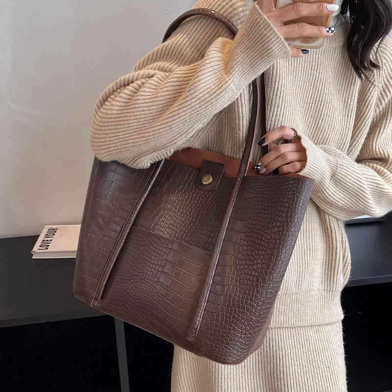 Betina™ - Croc Skinn Skulderveske