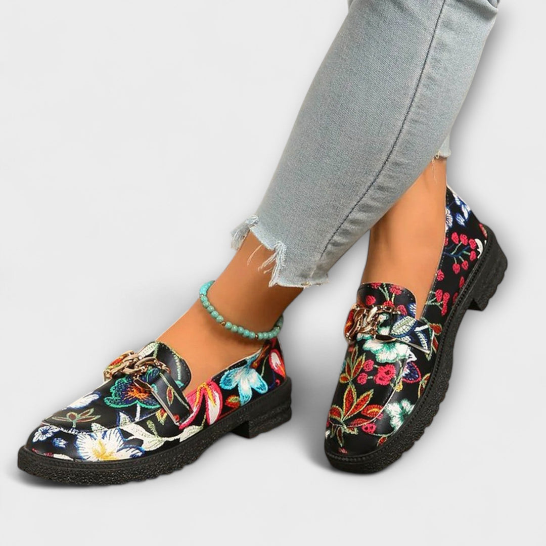 Wilma™ | Flerfargede Loafers med Blomsterdesign