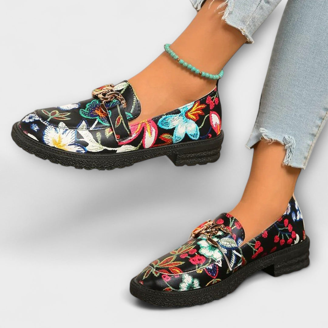 Wilma™ | Flerfargede Loafers med Blomsterdesign