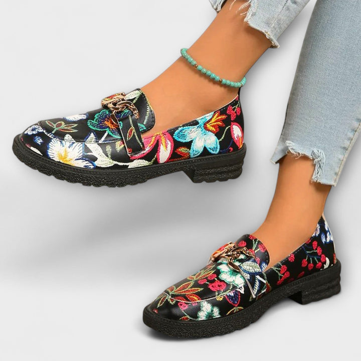 Wilma™ | Flerfargede Loafers med Blomsterdesign