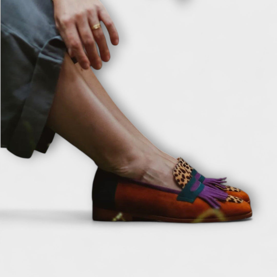 Elin™ | Brun Loafer med Leopardmønster