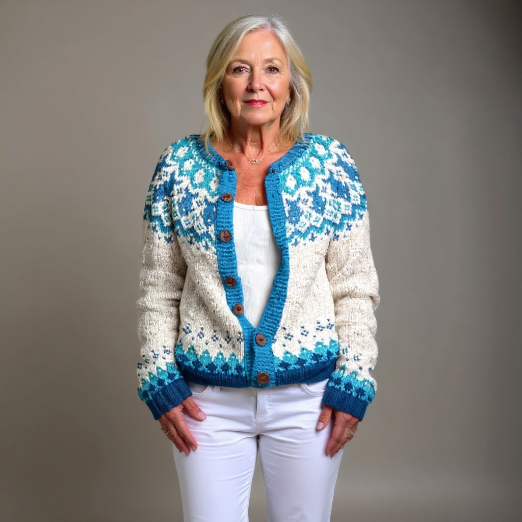 Eva | Vintage islandsk ull cardigan