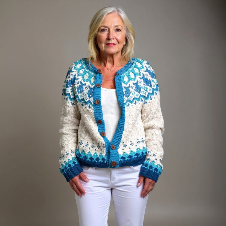 Eva | Vintage islandsk ull cardigan