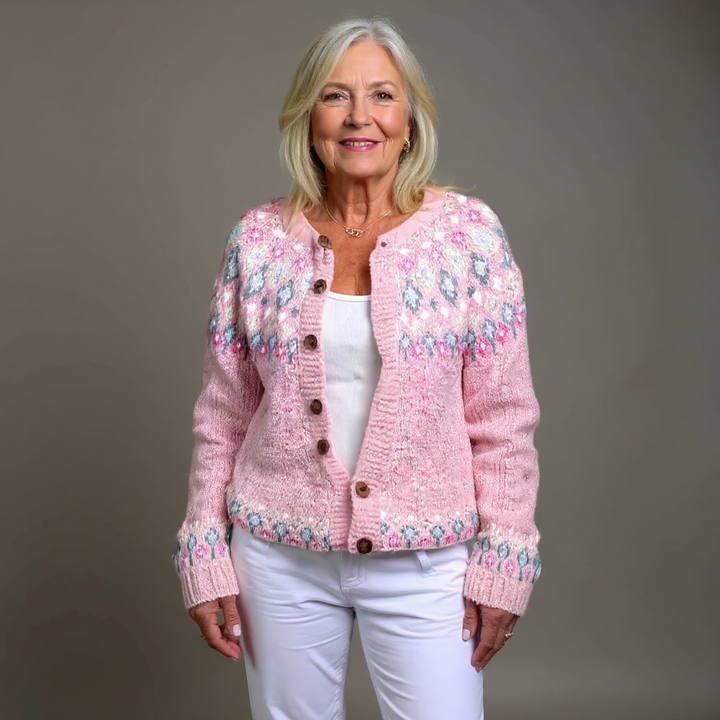 Hazel | Rosa Komfort Ull Cardigan